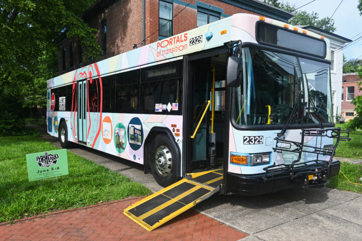 A city bus with a 